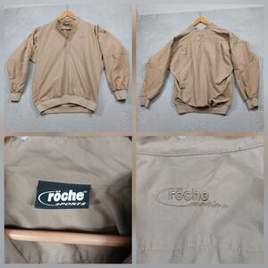 Röche Sports Windbreaker Pullover‎ Mens L Tan Lightweight Jacket